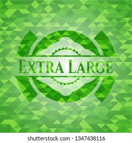 Extra Large green emblem. Mosaic background