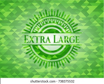 Extra Large green emblem with triangle mosaic background