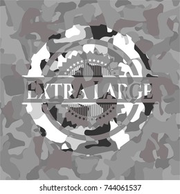 Extra Large on grey camouflage pattern