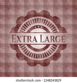 Extra Large red geometric pattern emblem. Seamless.