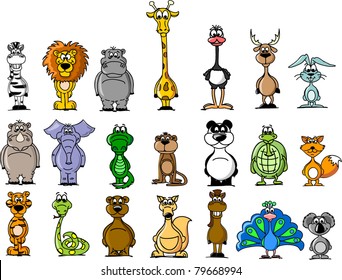Extra large set of different animals and birds