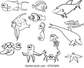 63,706 Cartoon fish black and white Images, Stock Photos & Vectors ...