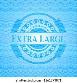 Extra Large sky blue water wave emblem background.