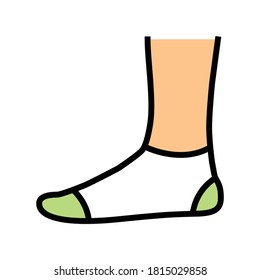 extra low sock color icon vector. extra low sock sign. isolated symbol illustration