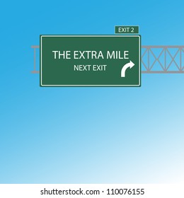 The Extra Mile Vector Highway Sign