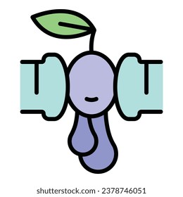 Extra olives oil icon outline vector. Olive food. Virgin plant color flat