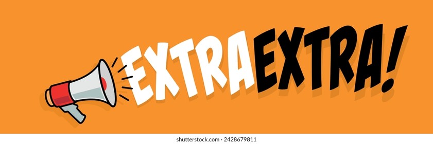 Extra Extra on yellow background