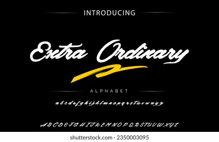 Extra Ordinary vector brush style font, alphabet, typeface