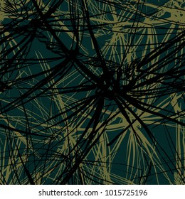 Extra popular color transition flower botanical textile pattern.  Nifty gentle 3D effect blossom tropical herbarium. Bright herb glitch effect print for sport pants on dark Obscure shady pine blooms. 