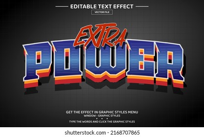 Extra Power 3D Editable Text Effect Template