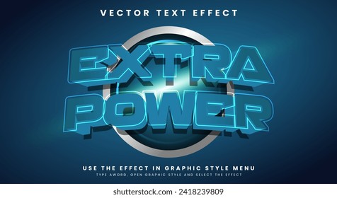 Extra Power 3d estilo de texto editable Plantilla con estilo 3d moderno