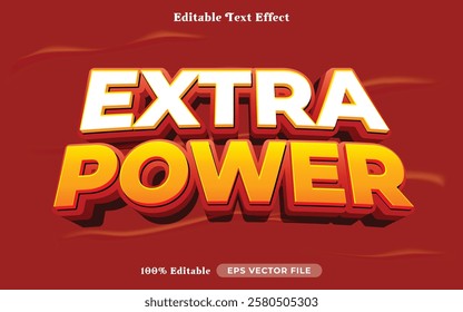 Extra power editable text effect modern color shiny. bold Text style effect. Editable fonts vector files