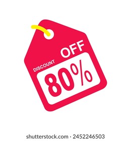 Etiqueta de Precio adicional ofrece 80% de descuento para la venta