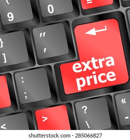 extra price word key or keyboard keys, discount concept vector