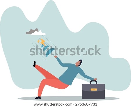Extra protection for thunderstorm ahead, business protection or insurance, resilience or shield to survive crisis situation.human life and situation.