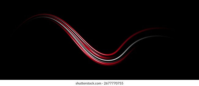 Extra red blurred waves design. Glowing creative illustration. Futuristic technology business concept.