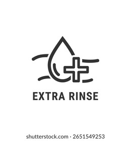extra rinse icon or extra rinse label vector isolated. Best extra rinse icon for apps, websites, or about washing machine product design.