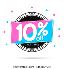 Extra Sale 10% off, banner design template, discount tag, vector illustration