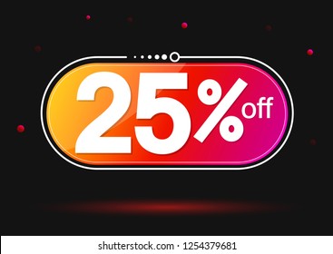Extra Sale, banner design template, discount tag, 25% off, best offer, app icon, vector illustration
