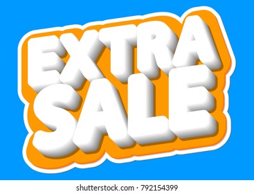 Extra Sale, banner design template, isolated sticker, vector illustration