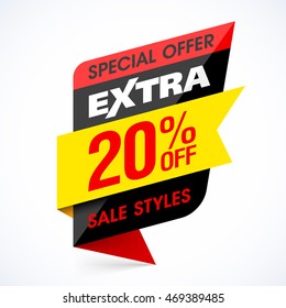 Extra Sale banner, special offer, take an extra 20% off all sale styles