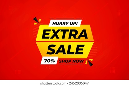 Extra Sale banner for web or social media. sale banner promotion template with discount tag. limited time offer, Get extra discount. Commercial poster, sale background vector illustration