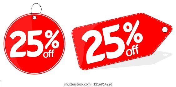 Extra Sale, banners design template, discount tags, 25% off, app icons, vector illustration