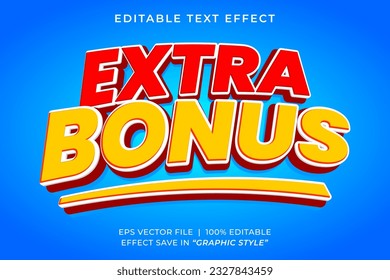 Extra Sale Bonus 3D editable text effect template