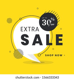Extra Sale label. Trendy flat vector bubble. Social media web banner for shopping, sale, product promotion. Vector backgrounds. Applicable for covers, placards, posters, flyers and banner designs.