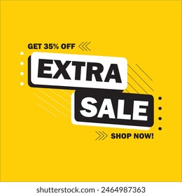 Extra Sale Store Banner Vector Element