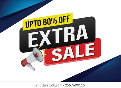 extra sale word mega phone concept vector illustration and 3d style, landing page, template, ui, web, mobile app, poster, banner, flyer, background, gift card, coupon, label, wallpaper

