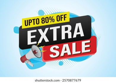 extra sale word mega phone concept vector illustration and 3d style, landing page, template, ui, web, mobile app, poster, banner, flyer, background, gift card, coupon, label, wallpaper

