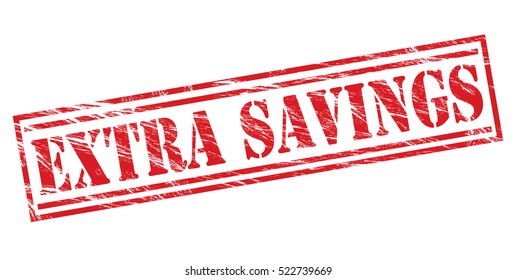 extra savings vector red stamp on white background