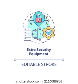 Extra security equipment concept icon. Sensitive information digital security abstract idea thin line illustration. Isolated outline drawing. Editable stroke. Roboto-Medium, Myriad Pro-Bold fonts used