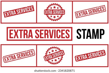 Extra Services rubber grunge stamp set vector