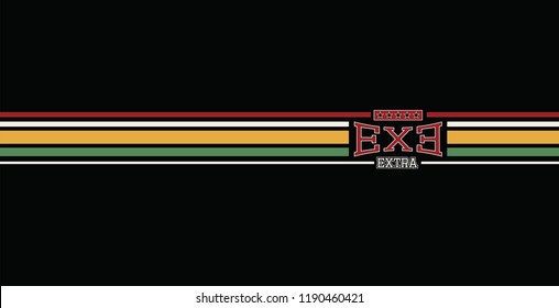 extra slogan, t shirt graphics, tee print design. Vector.
