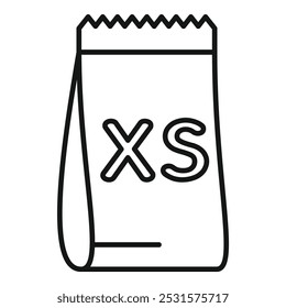 Extra small size clothing tag icon, outline style