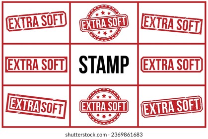 Extra Soft grunge rubber stamp on white background. Extra Soft Rubber Stamp.