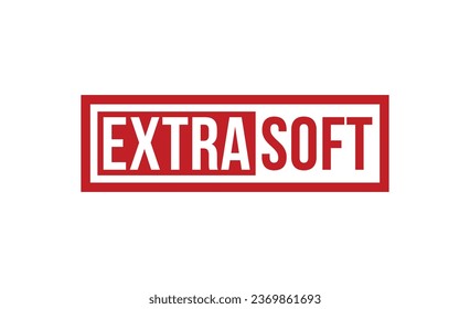 Sello de goma roja extra suave sobre fondo blanco. Signo de sello extra suave. Sello extra suave.