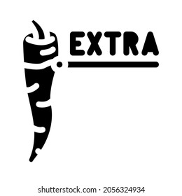 extra spice pepper glyph icon vector. extra spice pepper sign. isolated contour symbol black illustration