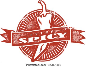 Extra Spicy Food Menu Stamp