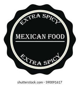 Extra spicy mexican food stamp sign seal logo