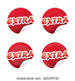 Extra sticker set -vector