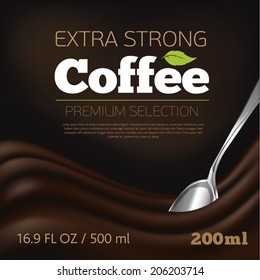 Extra strong coffee background with wave