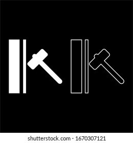 Extra strong Designation on the wallpaper symbol icon outline set white color vector illustration flat style image