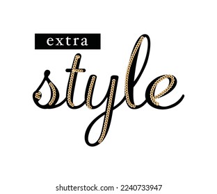 Slogan de estilo extra con una secuencia brillante de oro 
