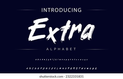 Extra Stylish brush painted an uppercase vector letters, alphabet, typeface.