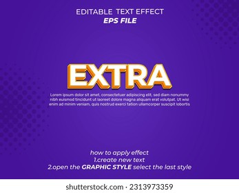 extra text effect, font editable, typography, 3d text. vector template