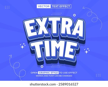 extra time 3d text effect, font effect, 3d font for title