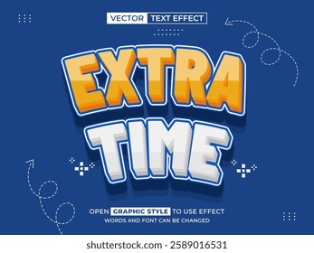 extra time 3d text effect, font effect, 3d font for title